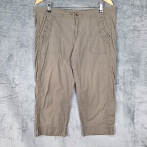 XCVI Wearables Pants Large Olive Green Capri Cropped Granola Girl Outdoor Casual